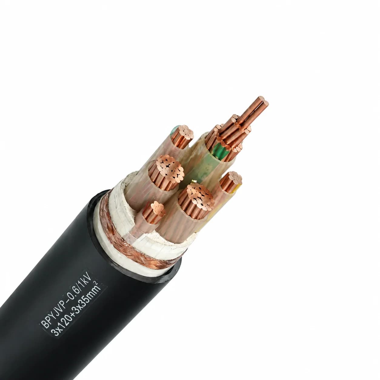 Zhejiang Hongce BPYJVP VFD cable with XLPE insulation and copper tape shielding, engineered for variable frequency drive motors to eliminate EMI.