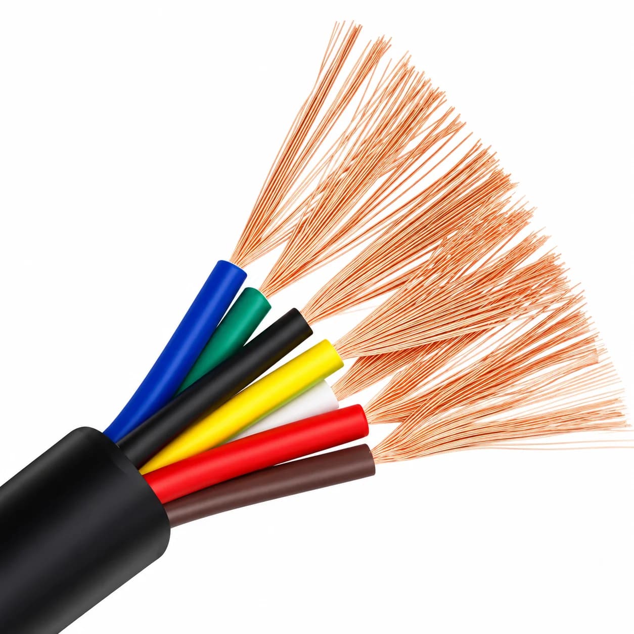 Zhejiang Hongce RVV flexible cord with multi core copper conductors and PVC sheath.
