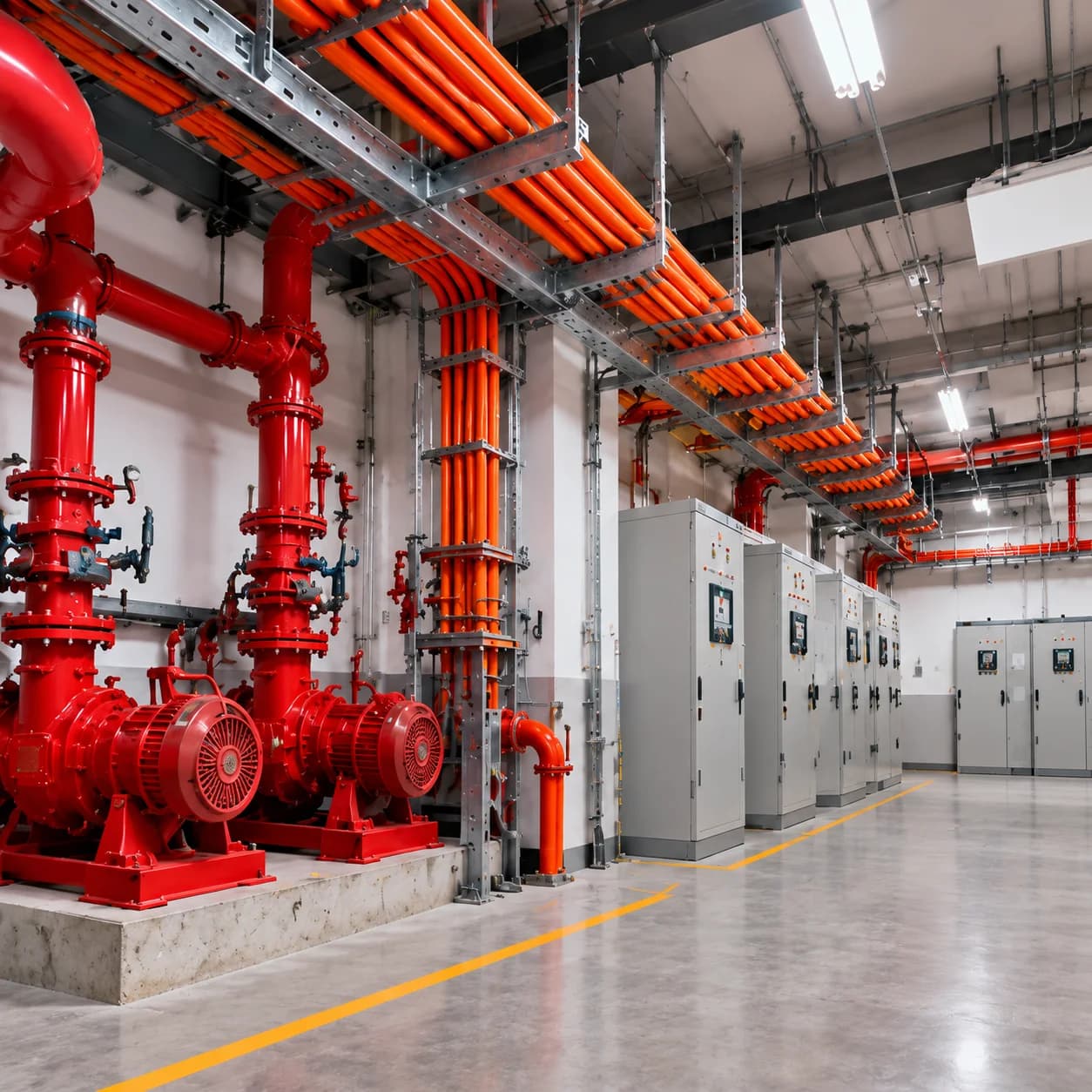 Hongce Cable WDZN-YJY fire resistant power cable fire pump room installation scene