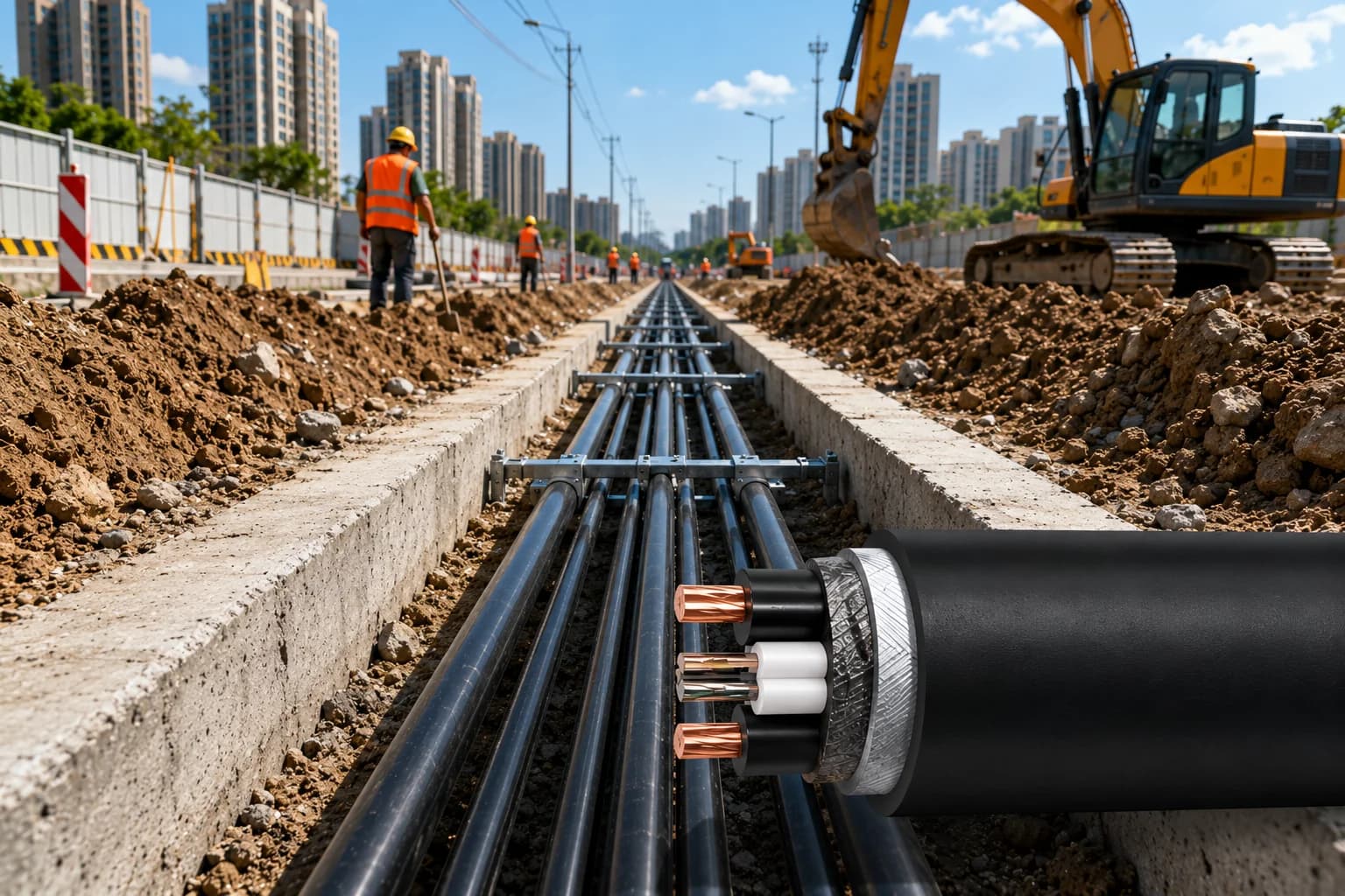 Application Scenario Pictures of Hongce Cable's Rat and Termite Proof Wires and Cables for Underground Pipe Networks and Direct Burial