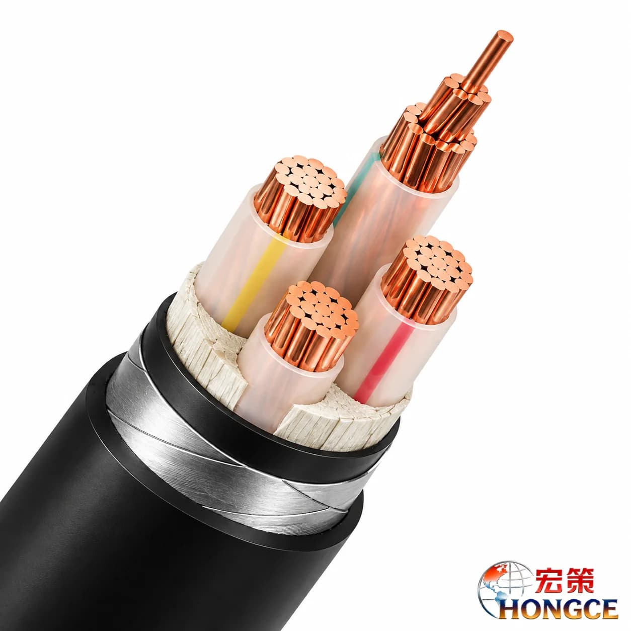 Hongce Cable YJV22 0.6/1kV Steel Tape Armored Power Cable for infrastructure projects, road and bridge underground cable installation