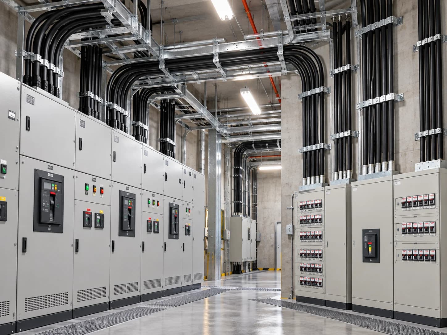 Hongce Cable ZR-YJV Flame Retardant Copper XLPE Power Cable connected to low voltage switchgear panels for safe and reliable power distribution