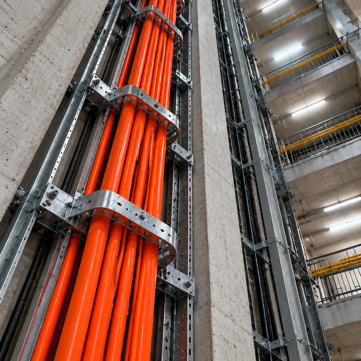 Hongce Cable WDZN-YJY power cable high-rise building riser shaft installation scene