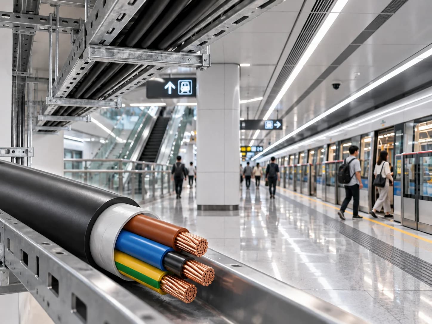 Hongce Cable WDZ-YJY 0.6/1kV Copper XLPE Cable application in metro stations and rail transit facilities