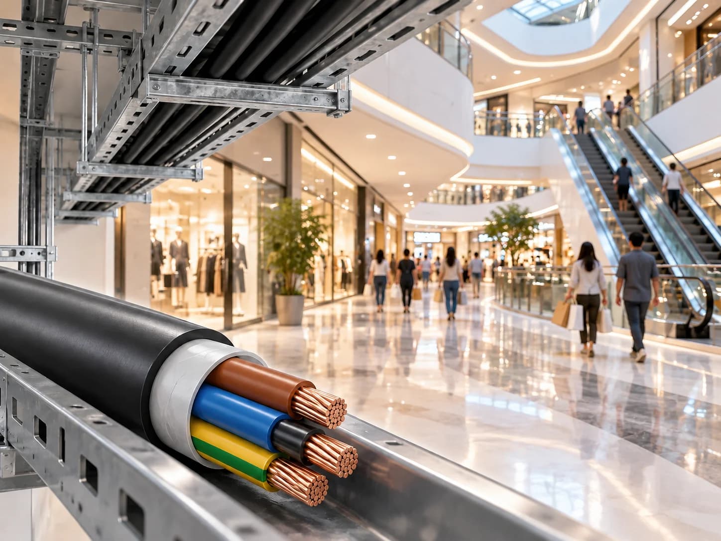 Hongce Cable WDZ-YJY Low Smoke Zero Halogen Power Cable used in shopping malls and commercial buildings for fire-safe power supply